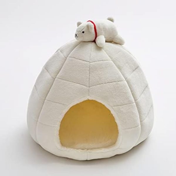 Indoor Ice Igloo Pet Bed for Small Dogs and Cats, Warm and Cute